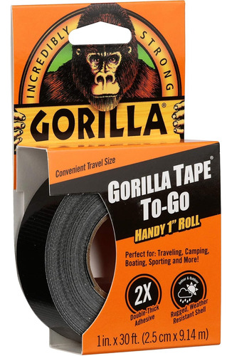 Gorilla Tape To-go Tamaño De Viaje, Color Negro/ Tubeless