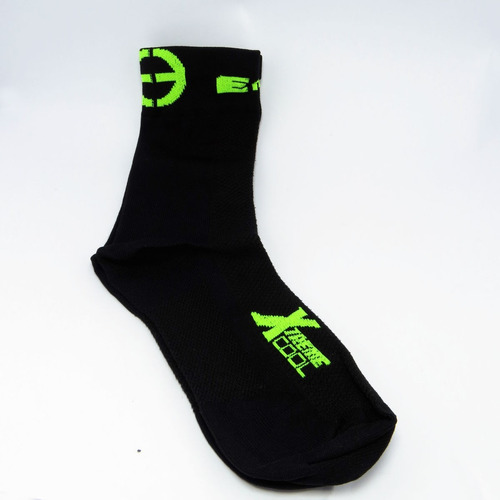 Meia Ert Xtreme Cool Preto/verde Limão 2 Pares  Frete Grátis