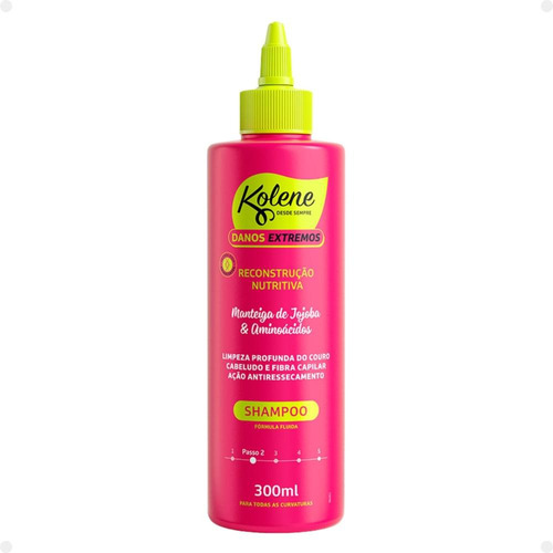 Kolene Shampoo Danos Extremos Reconstrução Nutritiva 300ml