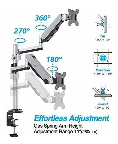 Imagen 3 de 7 de Avlt Soporte De Escritorio Para Monitor De 13 A 32 Pulgadas