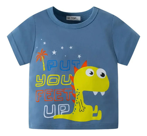 Camiseta De Manga Corta Para Niños Be Top Con Dibujos Animad