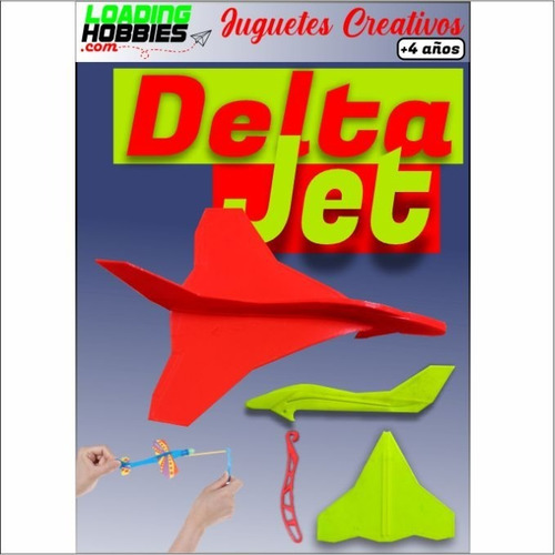 Imagen 3 de 10 de Avion Delta Jet Lanzar Planeador Niños Plastico Impreso 3d
