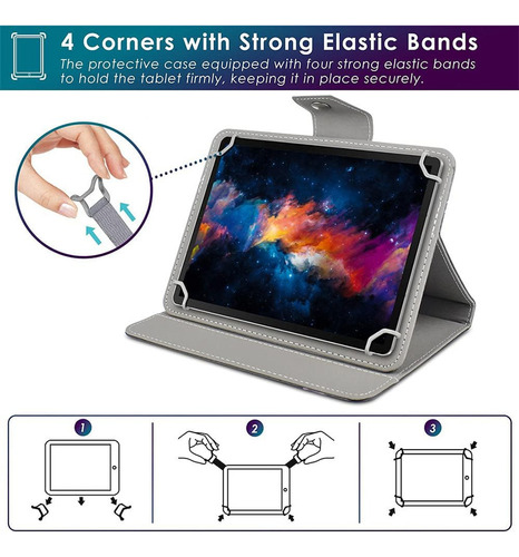 Funda Universal Para Tableta De 11 Pulgadas, Negro Y Dibujo