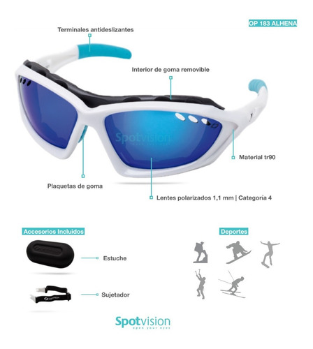 Anteojos Sol Nieve Ski Optitech Alhena Op183 Pl Cat 4