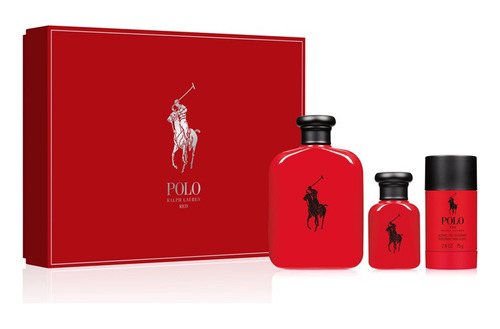 Perfume Polo Red 125ml Edt + 40ml Edt + 75ml Deo Set