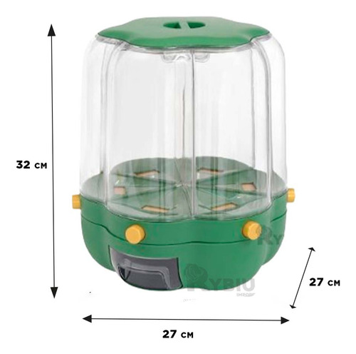 Expendedor Resistente De Comida En Verde Y+ligas De Regalo