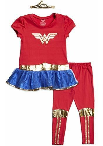 Dc Comics - Conjunto De Camiseta Y Leggings De Wonder Woman 