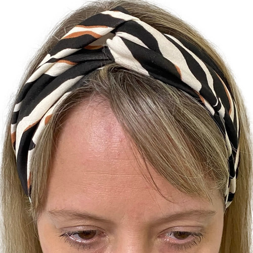 Lindas Faixas De Cabelo Diversas Estampadas Com Detalhe Nó Cor Zebra