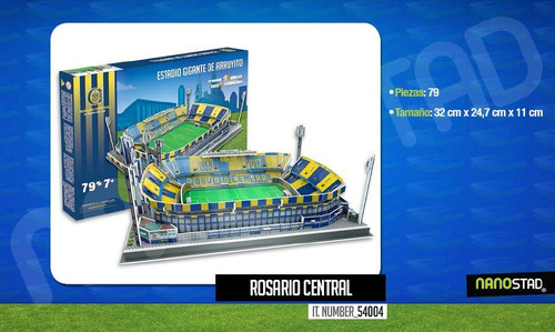 Maqueta Estadio 3d Para Armar C/luces Cancha Rosario Central