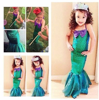Fantasia Ariel / Sereia Cauda De Sereia Infantil