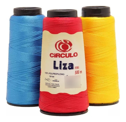 Linha Liza Fina Circulo 500mts 100% Polipropileno Tex 184 Cor 1074- Amarelo Bebê
