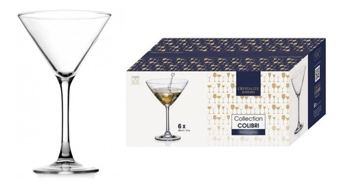 Copas De Cristal Bohemia Colibri Martini 280ml X6 Unid.