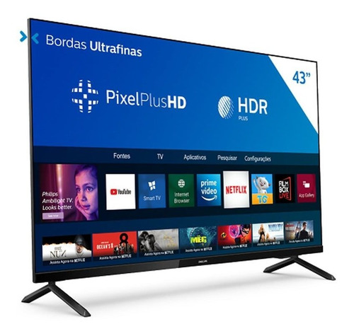 Imagem 2 de 4 de Smart Tv Philips 43 Hg682578 Hd Sem Bordas Hdr Plus 3 Hdmi 2