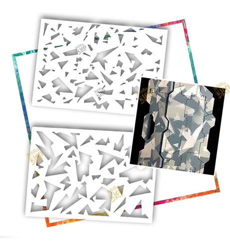 Kit Stencils Plantillas Camuflaje Triangulos Modelismo Chico