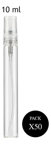 Vaporizador Vidrio Decant Muestra Perfume Frasco 10 Ml X50 U Transparente