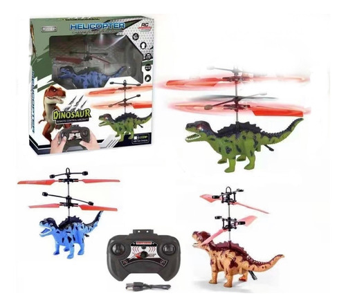 Dinosaurio Helicóptero Con Cotrol Remoto De Juguete