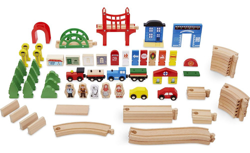 Pequeños Tikes Train De Madera Real Y Mesa Para Niños Con Má