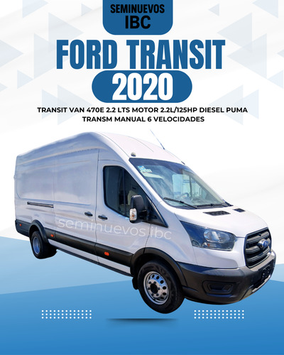 Ford Transit 2.2 Van Larga Techo Alto Custom Mt