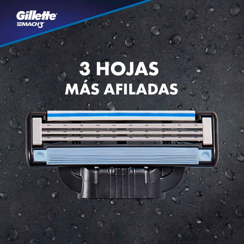 Gillette Mach3 Repuestos Para Afeitar Con Hojas Afiladas 2pz
