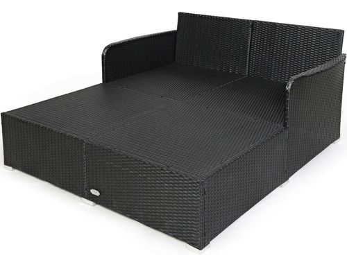 Sofá Cama Para Exteriores Con Cojines, Color Blanco