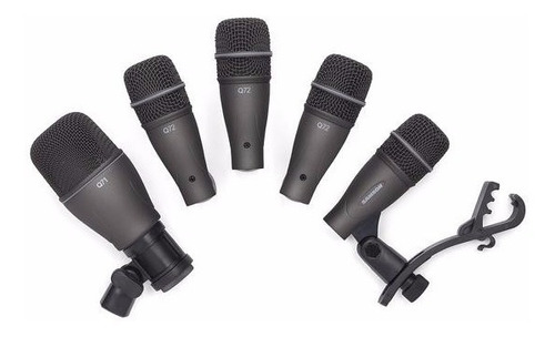 Samson Dk705 - Set 5 Microfono Para Bateria | 4 Q72 Tom - 1 Q71 Bombo + Soportes Y Estuche