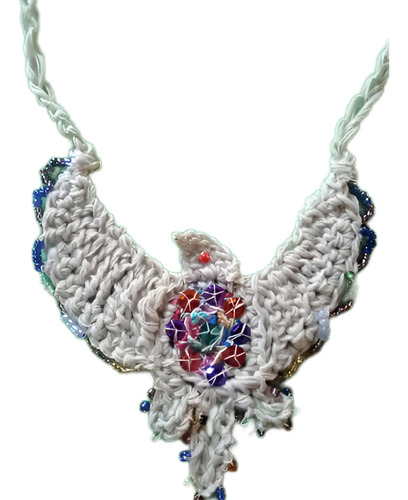 Gargantilla Collar Paloma O Aguila Artesanal Crochet Algodon