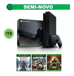 Console Microsoft Xbox One X 1tb + 3 Jogos Com Nota Fiscal