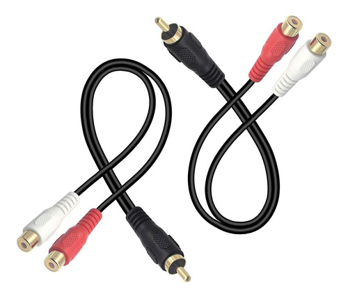 2 Audio Y Cable 1 Rca (macho) A 2 Rca (hembra)