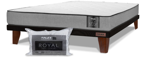 Cama Europea Star Flex 2 Plazas Bn + Almohadas Royal