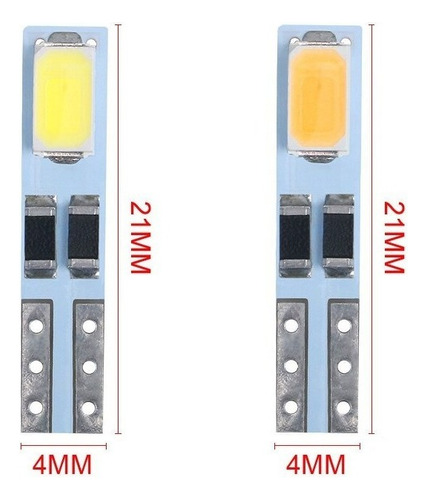 10x Ampolleta Led T5 Canbus Anti Error 5630smd W3w Blanco