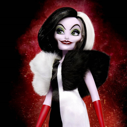 Boneca Colecionável Vilã Cruella De Vil Com Acessórios - Personagem Do Filme Desenho História Infantil 101 Dálmatas Disney - Hasbro Brinquedos