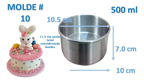 Moldes 10 Cm Pastel Flan Reposteria Recto Redondo Set 10 Pzs