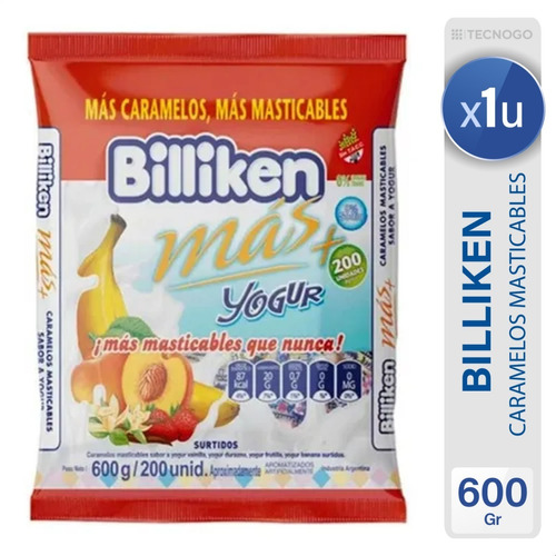  Caramelos Billiken Masticables Yogur Frutales Sin Tacc