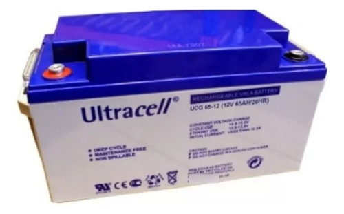 Batería Ciclo Profundo Gel Ultracell 65ah 12v Energía Solar