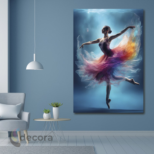 Cuadro Bailarina Ballet Mujer Vestido Color Canvas 60x90k