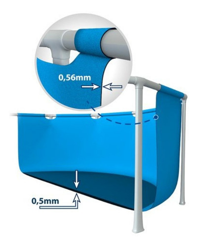 Imagen 4 de 5 de Alberca estructural rectangular Intex 28273 con capacidad de 7127 litros de 450cm de largo x 220cm de ancho azul diseño mosaico