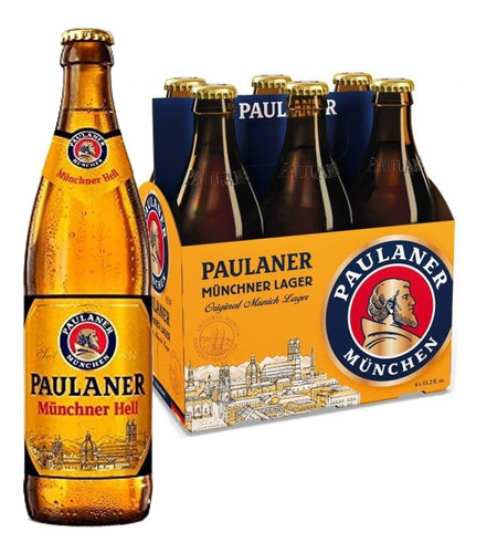 6x Cerveja Paulaner Munchner Hell 500ml Kit Original