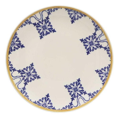 Pratos Rasos Oxford Unni Azulejo Português - 6 Peças 20cm