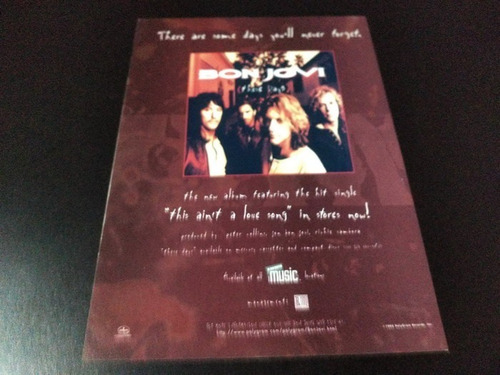 (bj036) Publicidad Bon Jovi These Days Usa * 1995