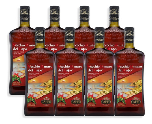 Licor Vecchio Amaro Del Capo Red Hot Edition 700ml Caja X8u