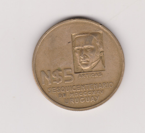 Moneda Uruguay 5$ Año 1975 Muy Bueno