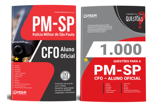 Apostila + Questões Completa Pm Sp 2024 - Aluno Oficial Cfo Polícia Militar De São Paulo - Editora Nova