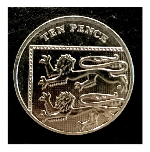 Gran Bretaña 10 Pence 2014 Sin Circular Km 1110d Escudo