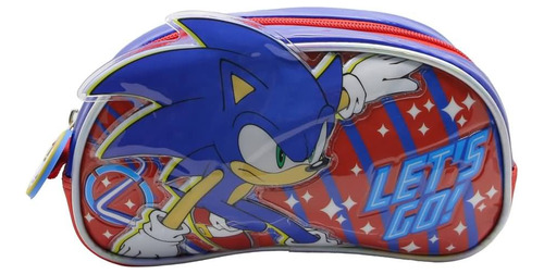 Cartuchera Escolar Sonic Lets Go Color Azul Liso