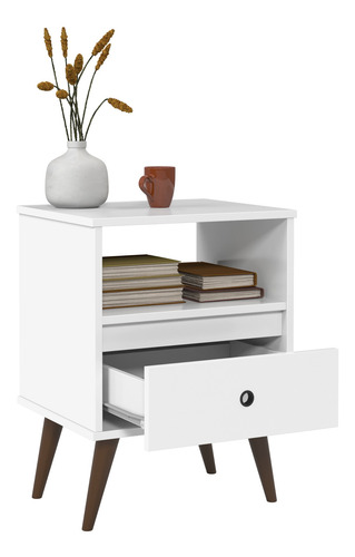 Imagem 4 de 5 de Kit Com 2 Mesas De Cabeceira Wood New - Branco