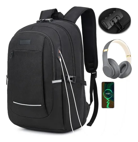 Mochila Impermeable Antirrobo Con Puerto De Carga Usb Cuotas sin