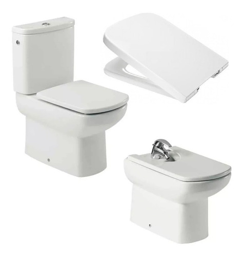 Combo Roca Dama Senso Bidet Inodoro Largo Mochila Premium