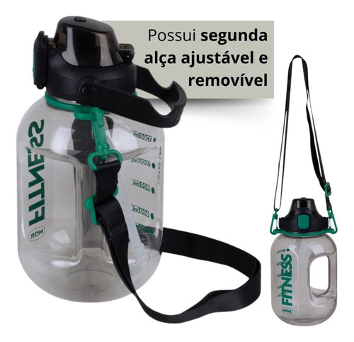 Garrafa 1,8l Alça Suporta Celular + Garrafa 750ml Com Capa