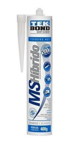 Adhesivo De Montaje Ms Híbrido Pintable 400g Blanco Tekbond