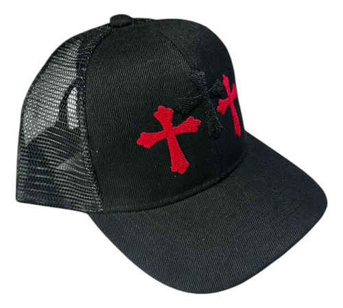 Gorra Bordado Curva Trailer 3 Cruces Negro Único